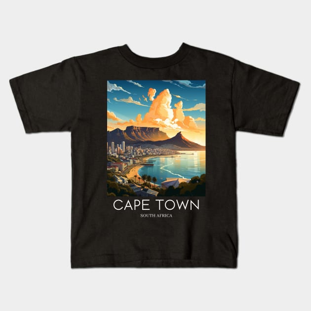 A Pop Art Travel Print of Cape Town - South Africa Kids T-Shirt by Studio Red Koala